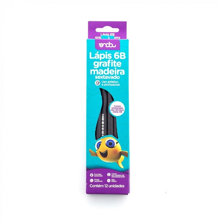 Lapis Preto Sextavado 6B Onda 1213032 - Imagem 2