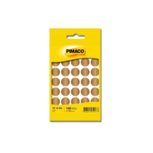 Etiqueta Adesiva Redonda 16mm Ouro 150 Unidades Pimaco TP16OU