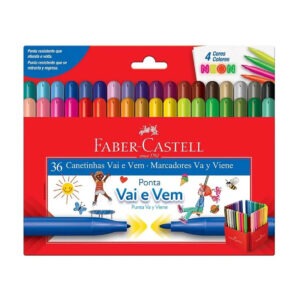 Caneta Hidrográfica 36 Cores Vai E Vem Faber Castell 150136VVZF