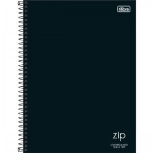 Caderno Universitario Quadriculado 1x1 Zip Preto 80 Folhas Tilibra 341738