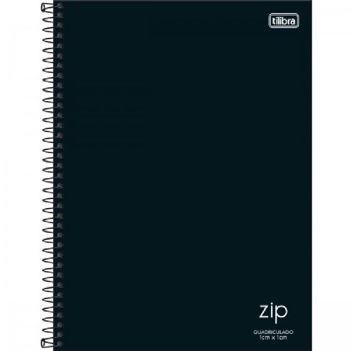 Caderno Universitario Quadriculado 1x1 Zip Preto 80 Folhas Tilibra 341738