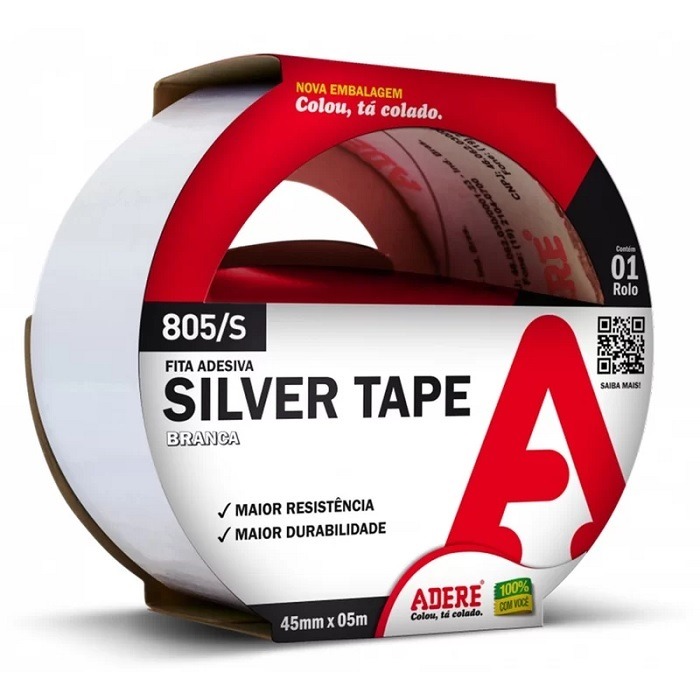 Fita Silver Tape Adere 45mmx5m Branca 805S