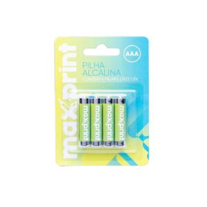 Pilha AAA Maxprint Alcalina Palito 04 Unidades 756362