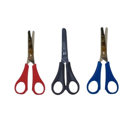 Tesoura Escolar Aço Inox Com Régua Cores Sortidas 13cm BRW TE1330