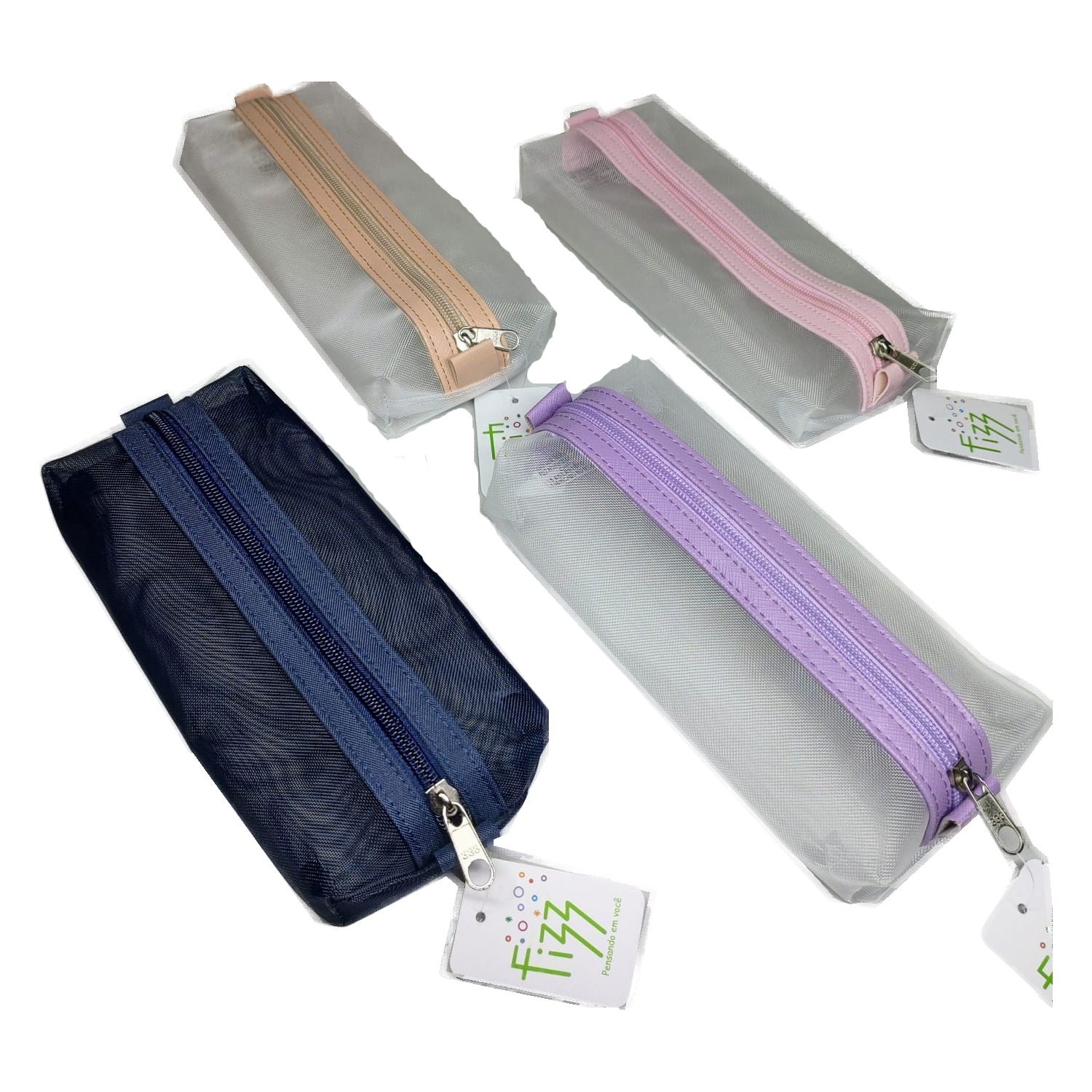 Estojo Fizz Retangular Tela Color Sortidos Simples
