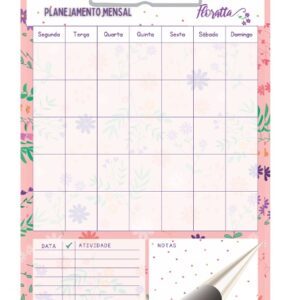 Prancheta 3B Florata Prendedor Metal 12 Folhas Vertical