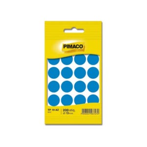 Etiqueta Adesiva Redonda 19mm Azul 200 Unidades Pimaco TP19AZ
