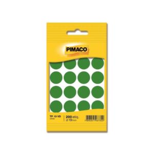 Etiqueta Adesiva Redonda 19mm Verde 200 Unidades Pimaco TP19VD