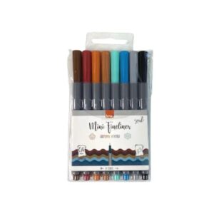 Caneta Marcador Mini Fineliner 0.4mm 8 Cores Autumn Winter BRW FI0051