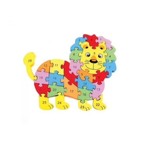 Quebra Cabeça Infantil 3D Madeira MDF Alfabeto 26 Peças Dog Toy Mix