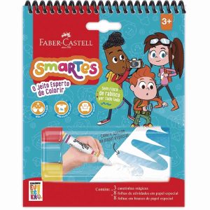 Bloco De Atividades Smartes Para Colorir 16 Folhas + 3 Canetinhas Mágicas Faber-Castell