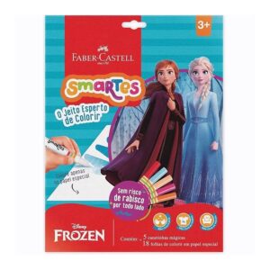 Bloco de Atividades Para Colorir Kit Frozen 18 Folhas + 5 Canetinhas Mágicas Faber-Castell