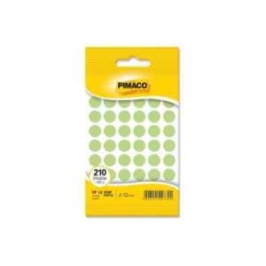 Etiqueta Adesiva Redonda 12mm Verde Pastel 210 Unidades Pimaco TP12VDP
