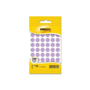 Etiqueta Adesiva Redonda 12mm Roxo Pastel 210 Unidades Pimaco TP12RXP
