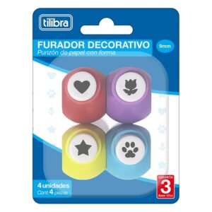 Perfurador Tilibra Decorativo 9mm 04 Unidade 345415