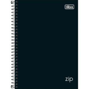 Caderno 1/4 Zip Preto 160 Folhas Tilibra 351458