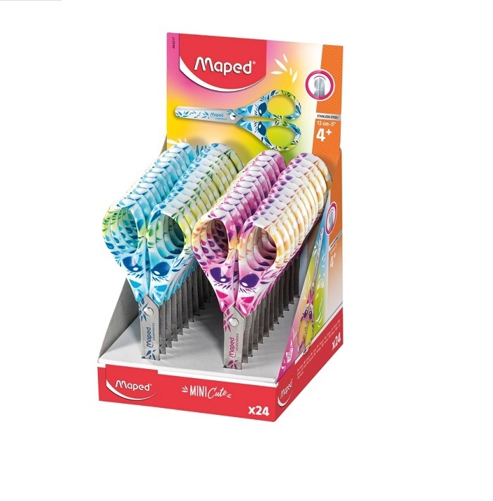 Tesoura Escolar Maped Stainless Mini Cute Cabo Estampado 13cm 464217