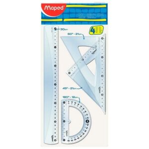 Regua Kit Geométrico Maped 4 Peças Cristal SP242830