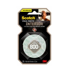 Fita Scotch Dupla Face Espuma 19x1,5m Fixa Forte 15cmx800grs Interior Cm614