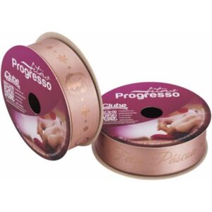 Fita Cetim Progresso 22mm Feliz Pascoa Rosé Gold 904 ECF005H