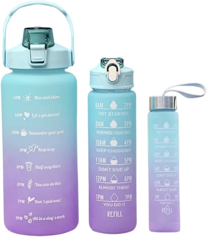 Garrafa Plástica Kit Com 3 Sortidos