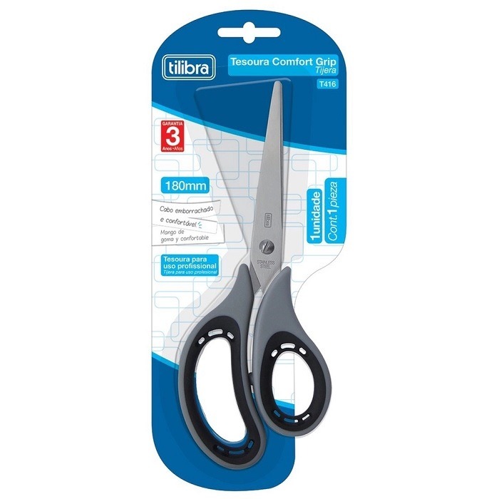 Tesoura Comfort Grip 180mm T416 Tijera Tilibra 314781