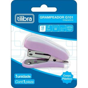 Grampeador Mini G101 Lilás 12 Folhas Blistado Tilibra 353752