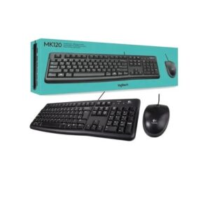Combo Kit Teclado Com Mouse Logitech USB Com Fio Preto MK235
