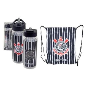 Garrafa Mileno Squeeze Corinthians 450ml + Mochila EAS0261
