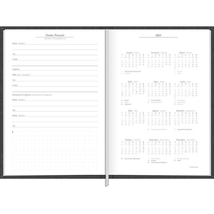 Agenda Milano Chumbo M5 2025 Tilibra 356514 - Imagem 2