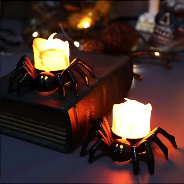 Halloween Vela LED Aranha 7x8,5x5cm All Seasons 900318 - Imagem 2