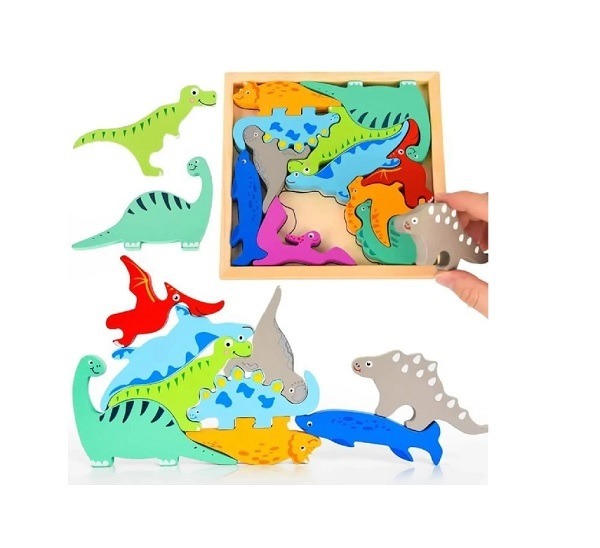 Brinquedo Colecione E Encaixe Dino MDF 12 Peças Toy Mix 33659 RF4