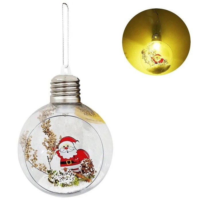 Bola Natal Acrilíca Com LED 9,5cm Sortidas Rocie NTB70001 - Imagem 2
