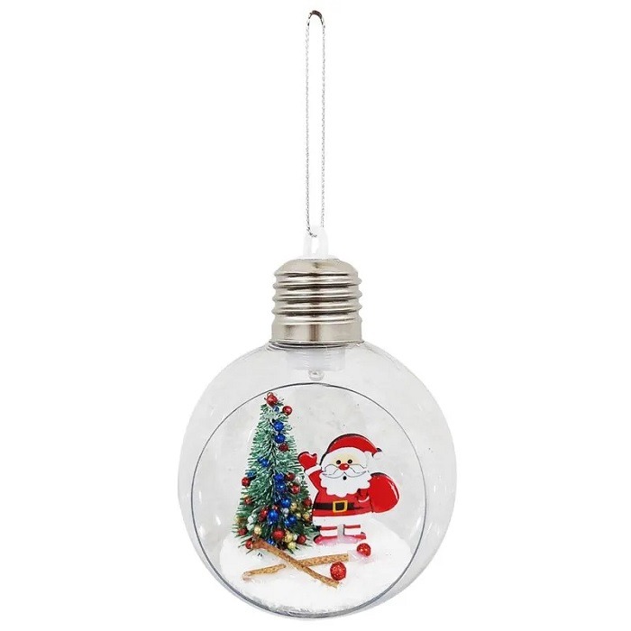 Bola Natal Acrilíca Com LED 9,5cm Sortidas Rocie NTB70001 - Imagem 3