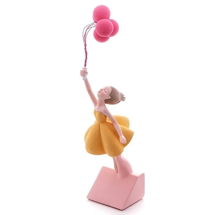 Enfeite Decorativo Boneca Com Balões 33cm Wolff 61513