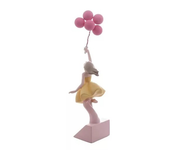 Enfeite Decorativo Boneca Com Balões 33cm Wolff 61513 - Imagem 2
