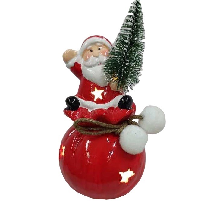 Enfeite Natal Papai Noel Cerâmica 14cm Magizi 24968 M932314