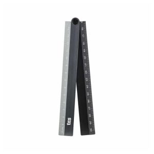 Régua 30cm Tris Metal Holic All Black Metálica Dobrável