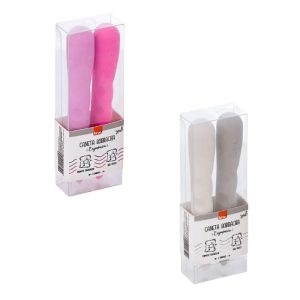 Caneta Borracha Ergonômica 02 Unidades Cores Sortidas BO1005