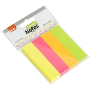 Bloco Adesivo 19mm x 76mm 04 Cores Neon 100 Folhas BRW BA1977