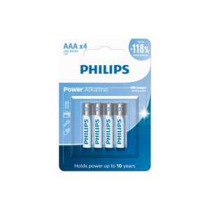 Pilha Philips Alcalina Palito AAA  4 Unidades LR03P4B/59