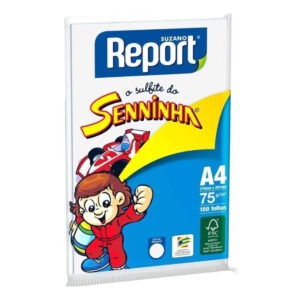 Papel Sulfite A4 Report Branco 75grs 100 Folhas Senninha