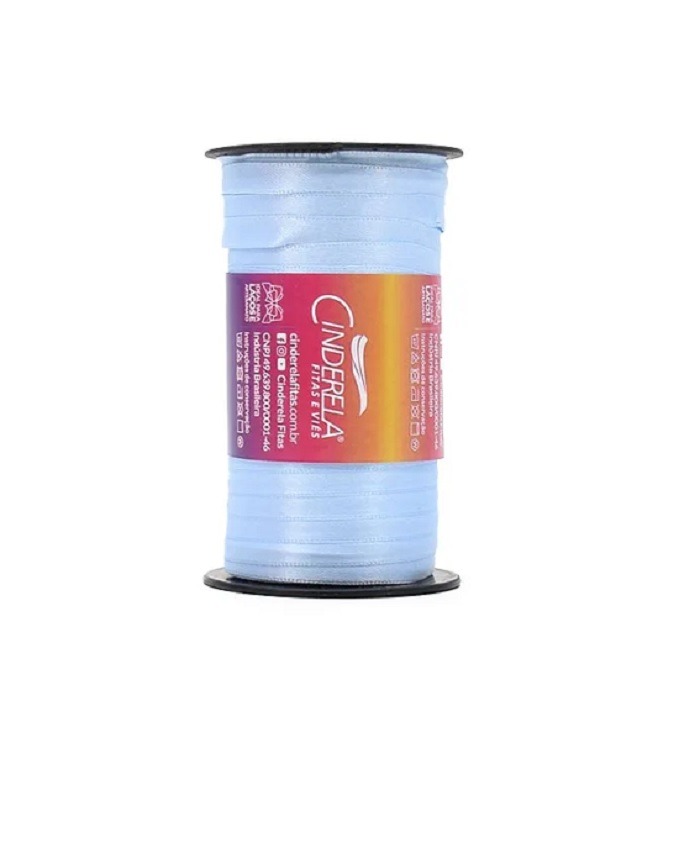 Fita Presente Cetim Cinderela N°1 07mm Azul Claro 010 Metro 007010100C - Imagem 2