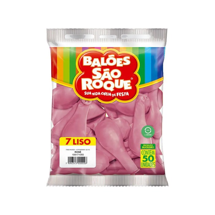 Bexiga São Roque 7 Rosa Cintilante 50 Unidades - Imagem 2