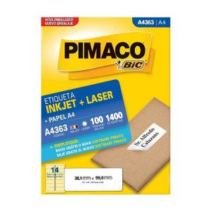 Etiqueta Pimaco Laser A4 363 N14 100 Folhas 38,1x99,0mm