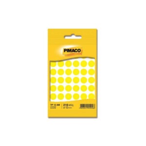 Etiqueta Adesiva Redonda 12mm Amarelo 210 Unidades Pimaco TP12AM