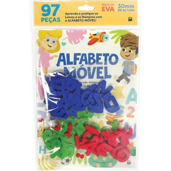 Alfabeto Móvel: Letras e Números 97 Peças Todo Livro 1159950 ...
