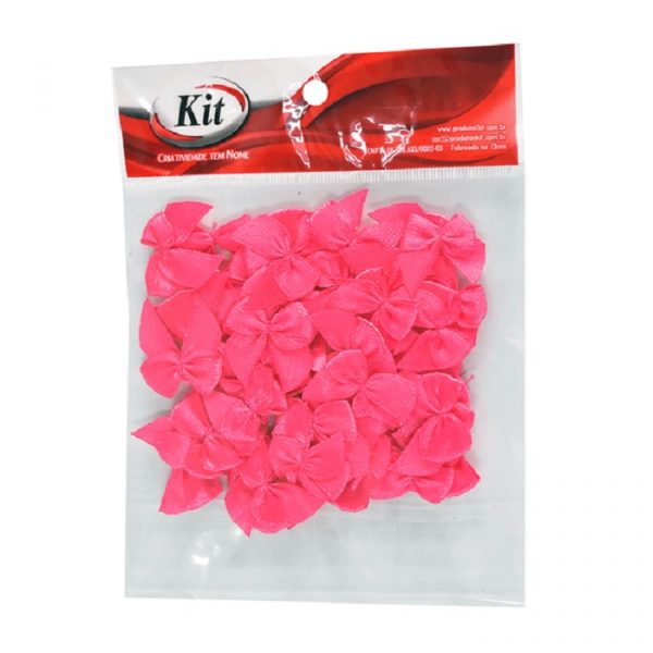 Aplicação Laço Cetim Rosa Chiclete Pct50 Kit 532284