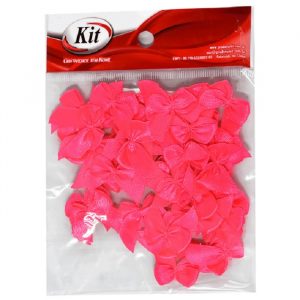 Aplicação Laço Cetim Rosa Fluor Pct50 Kit