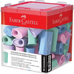 Apontador Faber Castell Com Deposito Triangular Cores Pastel CX30 Unidades 125TZF